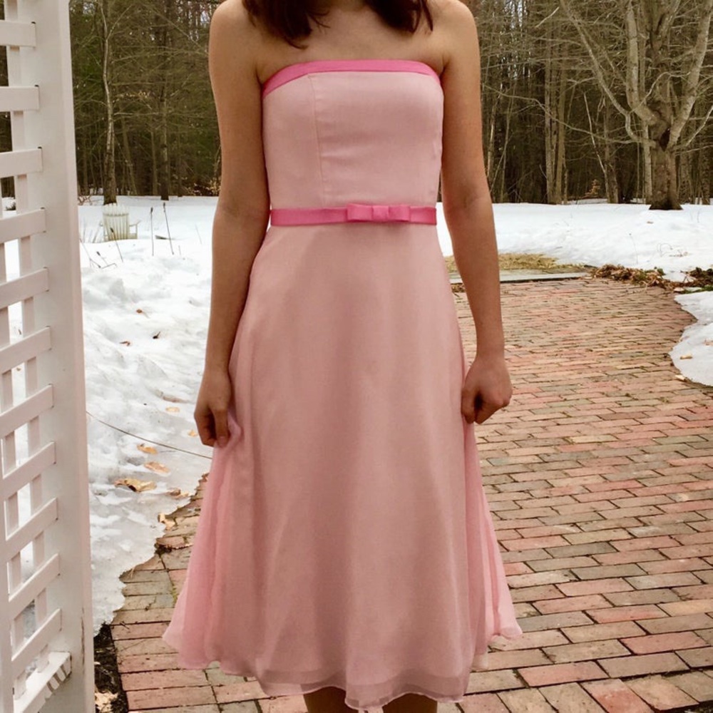 Vintage Bubble Gum Pink Midi Prom Dress Bari Jay